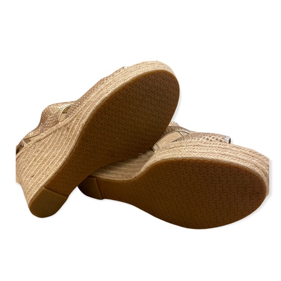 Michael Kors Gold Metallic Wedges Size 10M - Picture 6 of 7